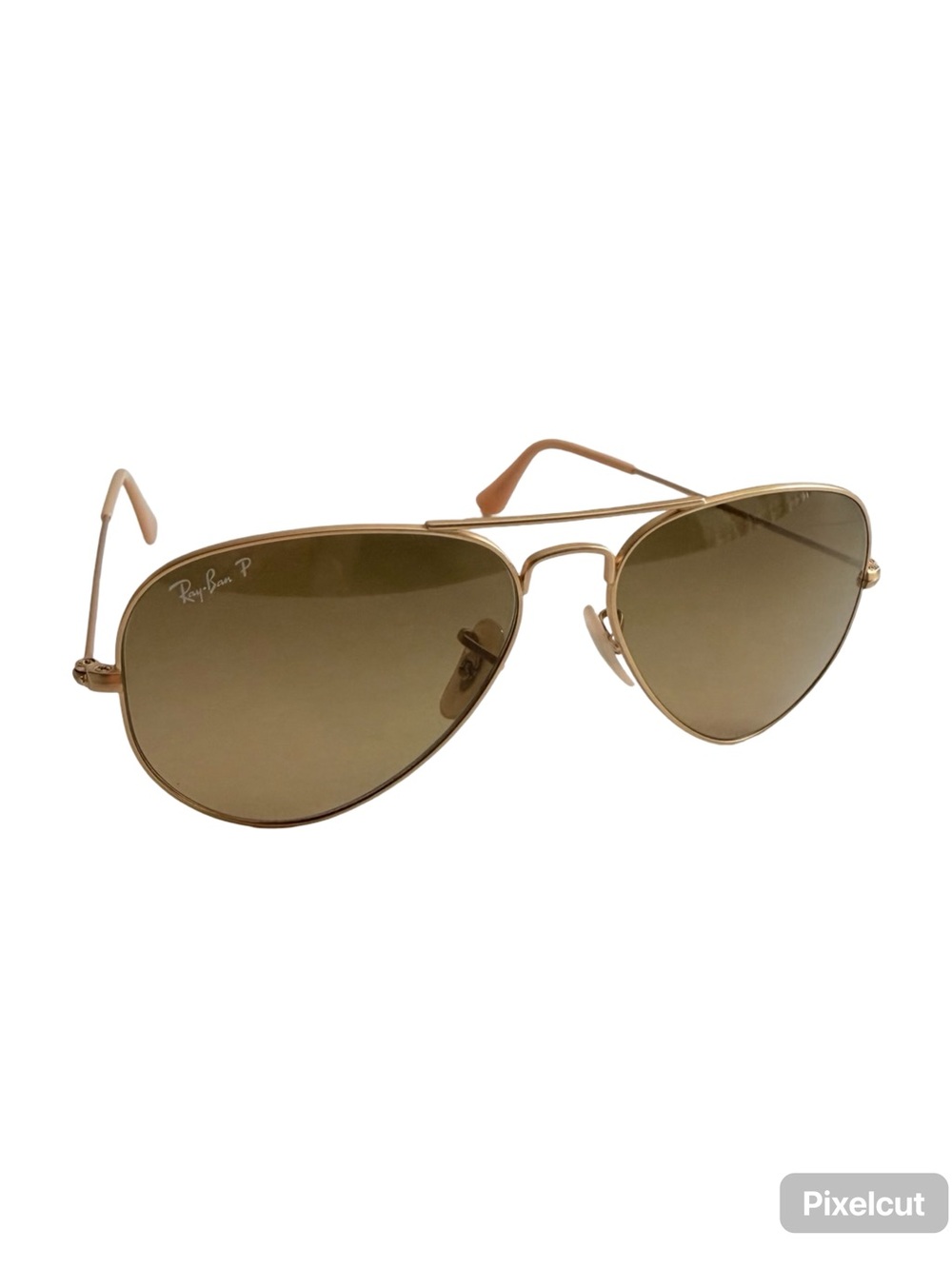 Ray-Ban Gold Frame Aviator Sunglasses with Brown Lenses